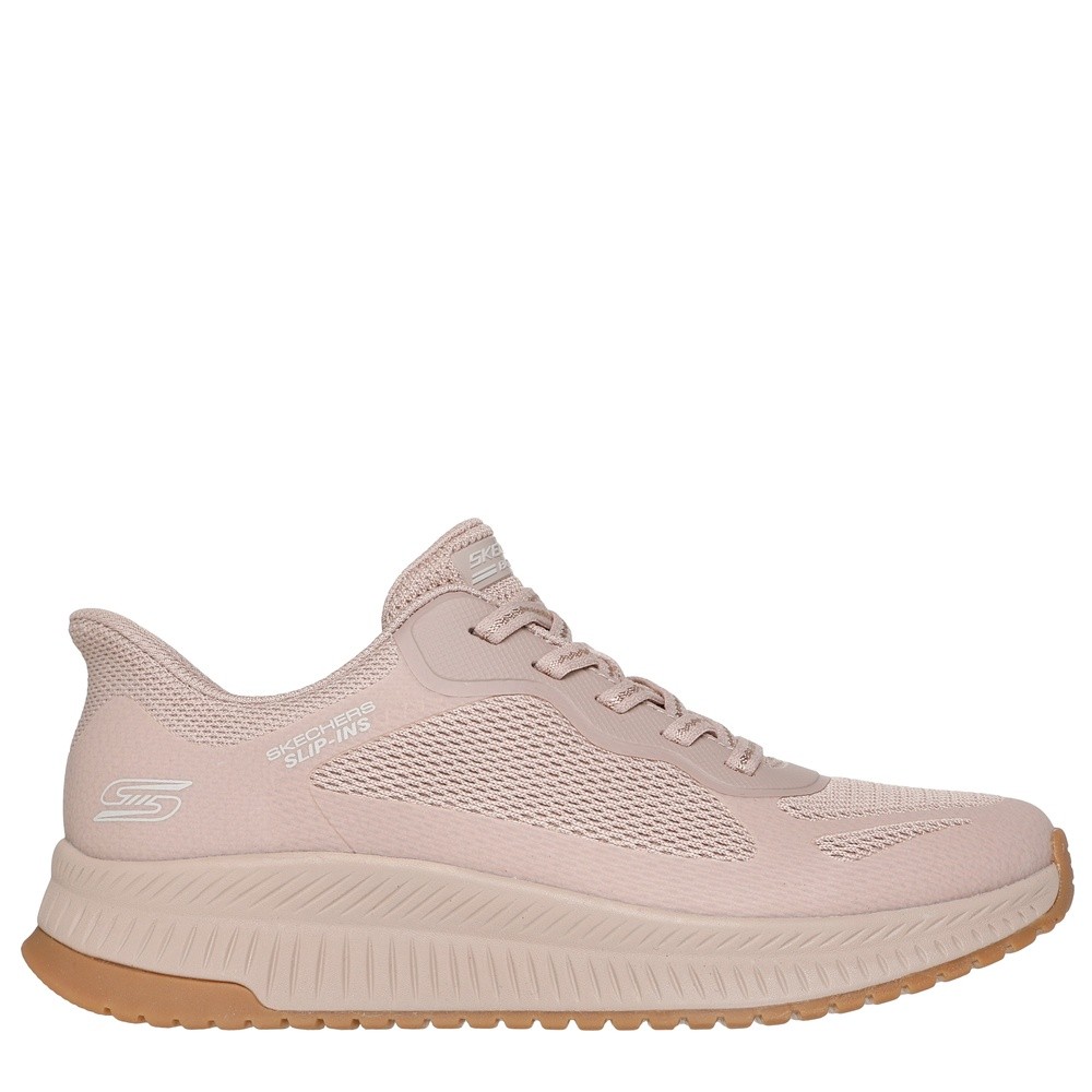 Cómoda  BOBS SQUAD 4 BEIG de SKECHERS: zapatillas veganas con plantilla Air Cooled Memory Foam, suela goma flexible y cordones. Confort desde el 1er uso. ¡Cómpralas! Altura Tacón bajo (1-3 cm) Referencia