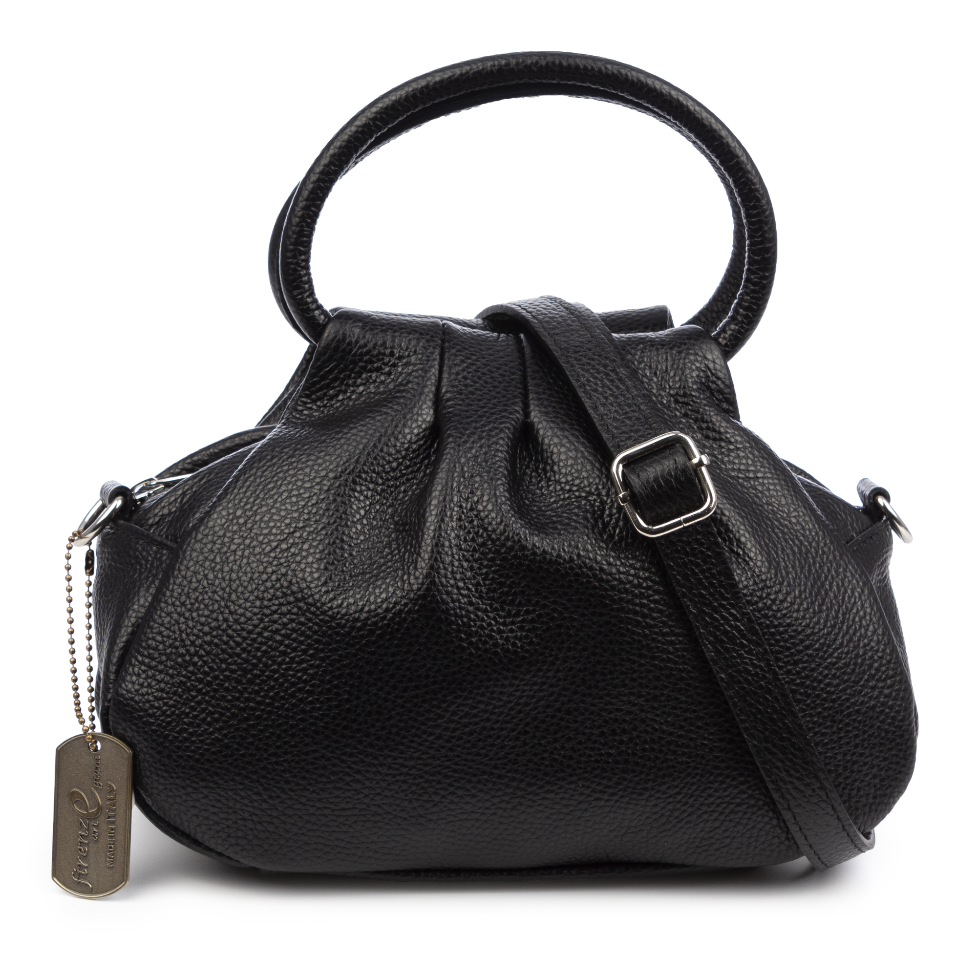 FIRENZE ARTEGIANI Belsito Bolso de mano Mujer. Piel auténtica Dollaro Fabricado en Italia 26x14x18 Cm.