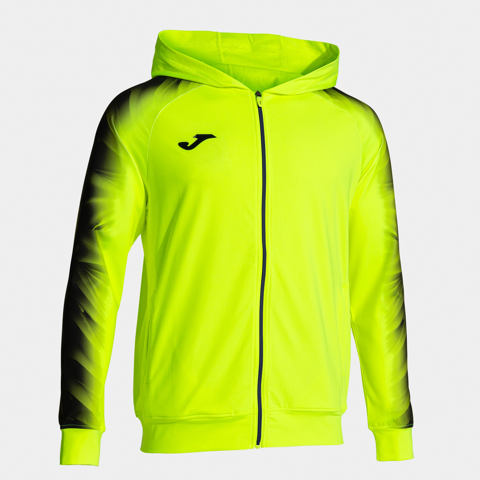 JOMA CHAQUETA CON CAPUCHA ELITE XI AMARILLO FLUOR NEGRO Talla 14 (XS) Niño Junior