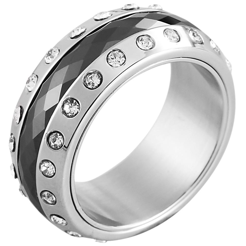 Just ® Anillo Ogata em Cerâmica com Pedras Incrustadas - 56