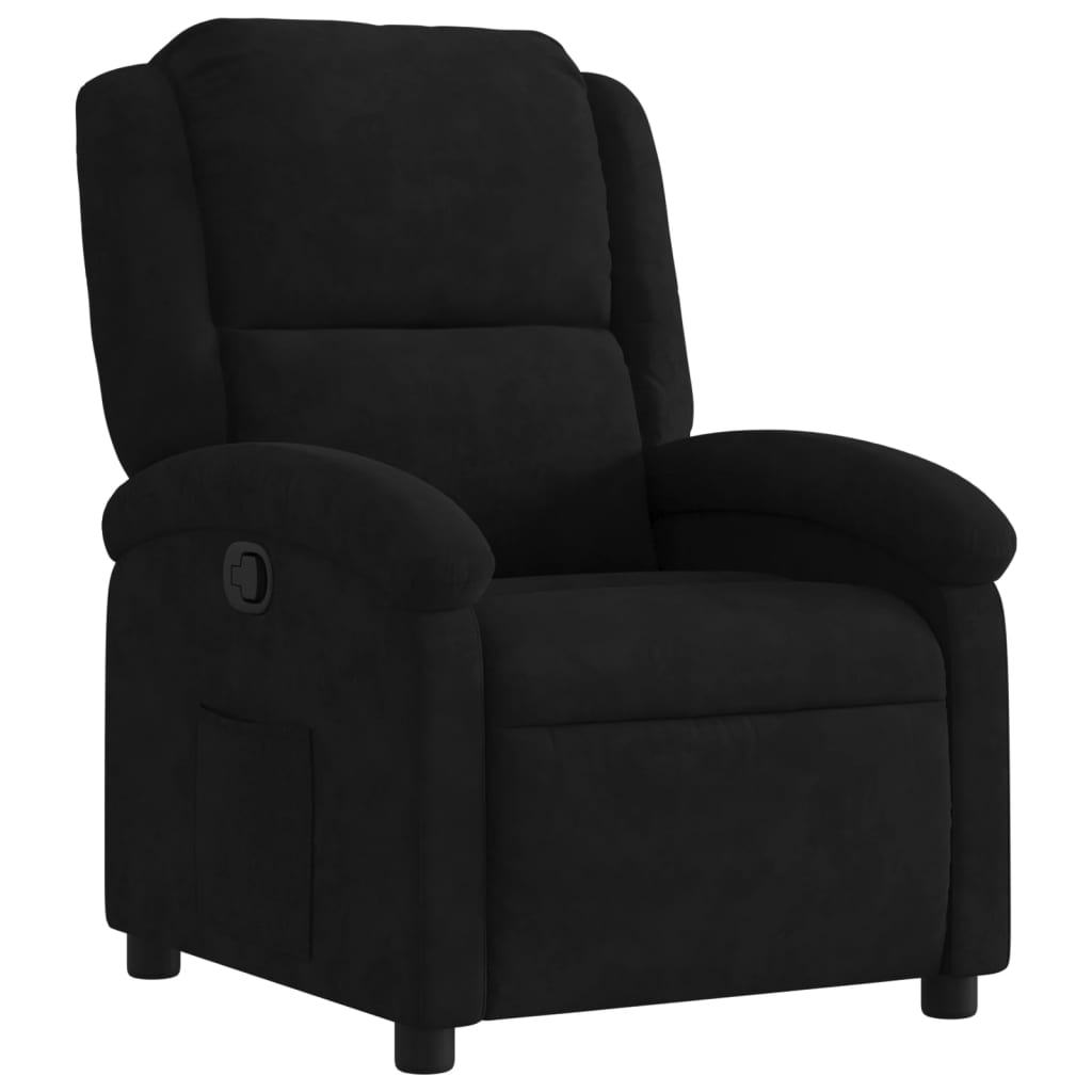 vidaXL Sillón reclinable de terciopelo Gris oscuro / Negro