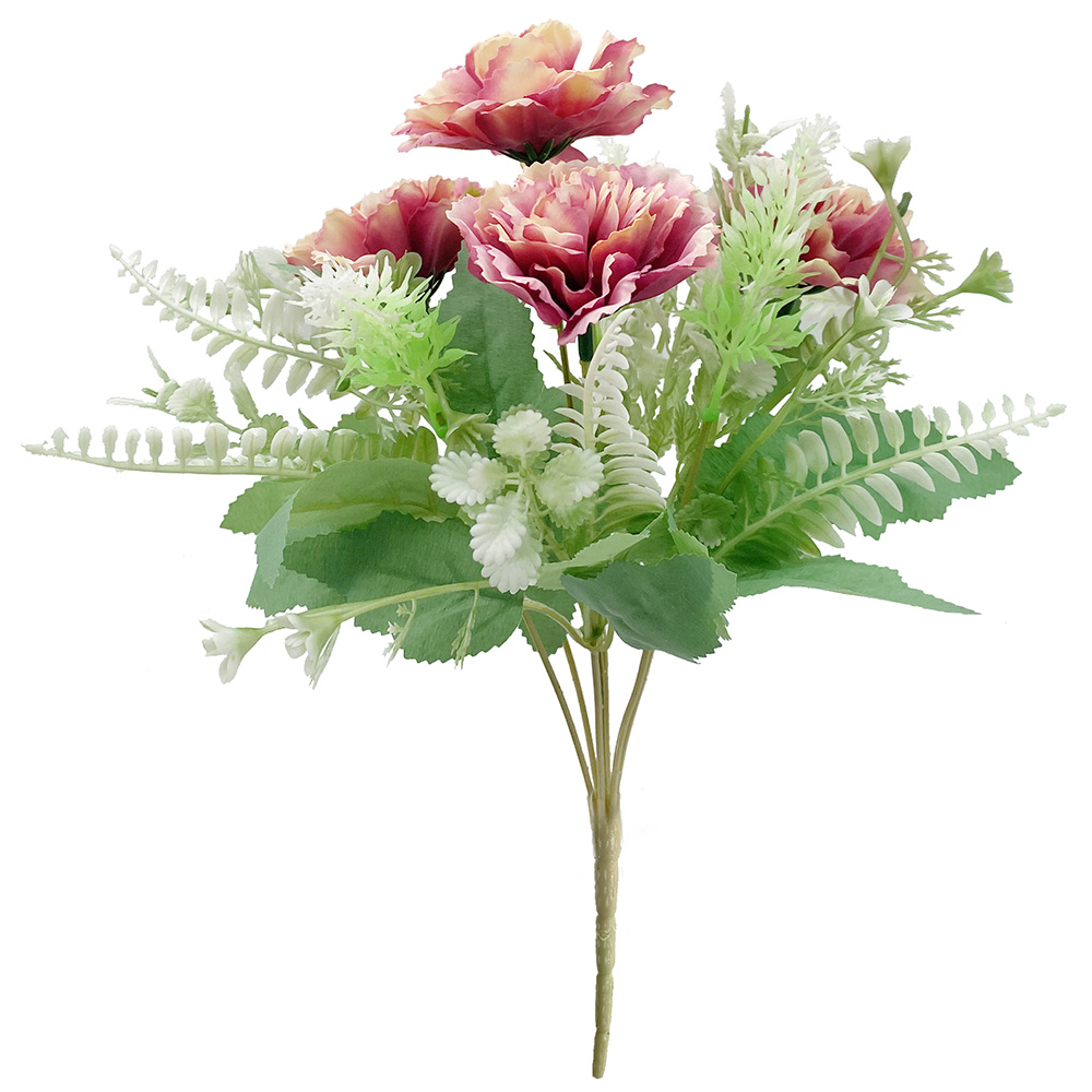 Poenia Arte Floral - Flores Artificiales - Ramo de Clavel Artificial - 35cm - Pack de 3