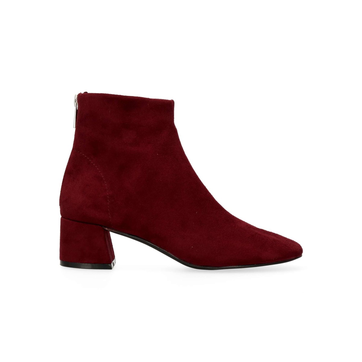 Vanessa Calzados - Botines de mujer con tacón cuadrado de 4,5 cm y cierre trasero en antelina aterciopelada color negro diseño clásico invierno