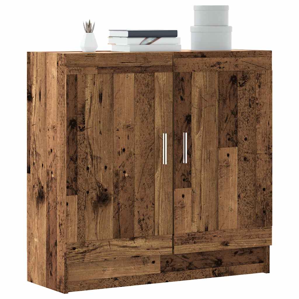 vidaXL Estantería madera ingeniería madera envejecida 82,5x30,5x80 cm en color Madera antigua/Roble artisan | almacenamiento funcional diseño moderno para baño dormitorio sala