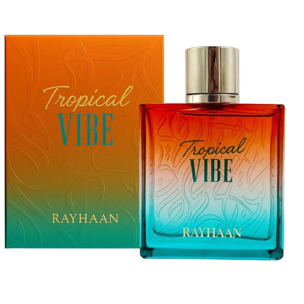 Rayhaan Tropical Vibe 100 ml – perfume árabe frutal-tropical, mango y piña, verano elegante