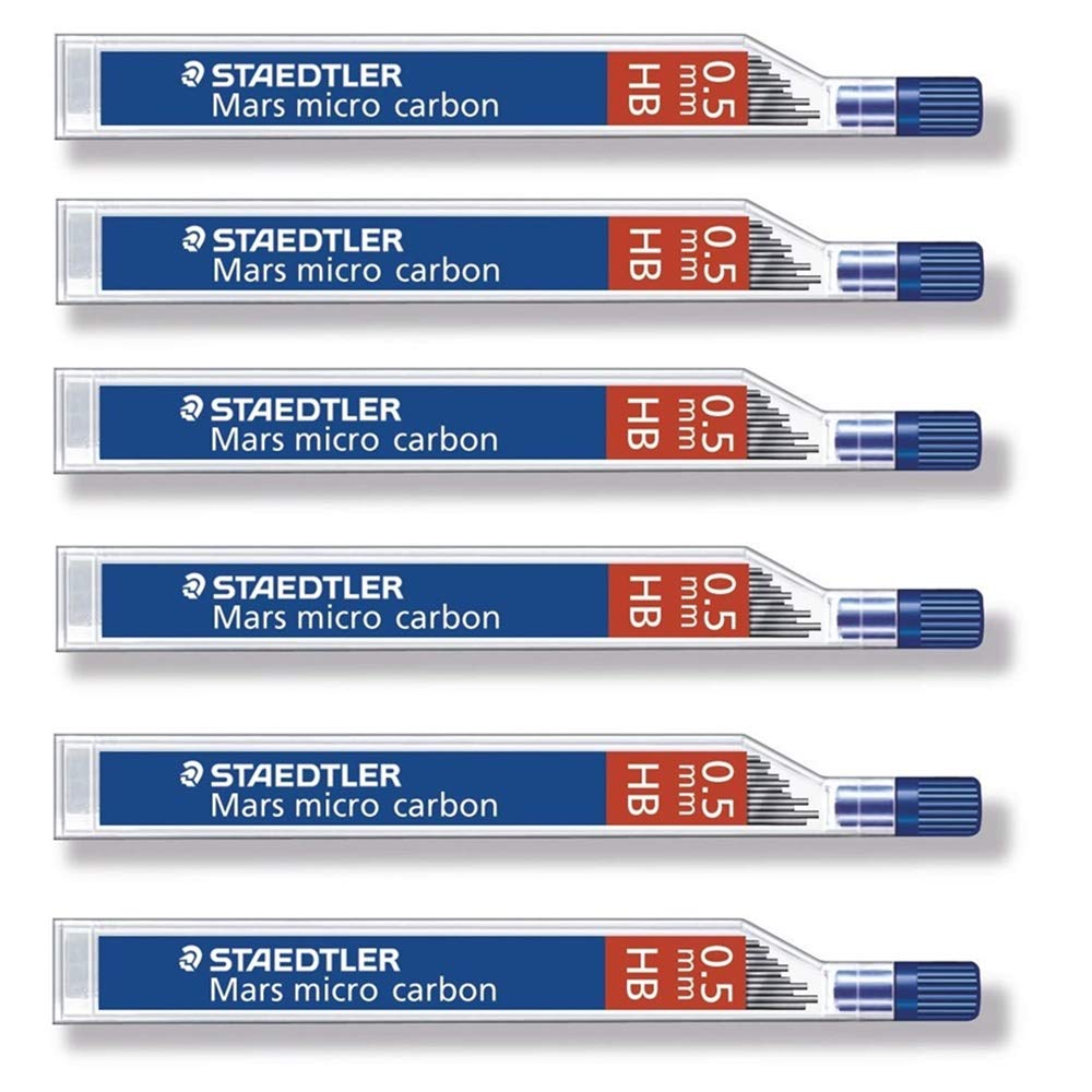 Staedtler Mars Micro Carbon 250 0.5 mm HB - Recambios de mina de lápiz - 6 tubos/paquetes (72 unidades) HB