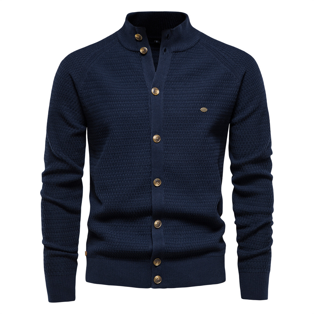 TK Otoño e invierno, nuevo cárdigan de color sólido de moda europeo y americano, suéter para hombres, suéter versátil de alta calidad para negocios