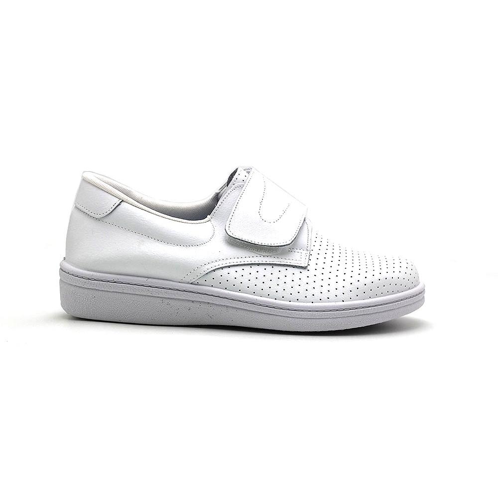 Percla 18793-293 Zapato sanitario de piel con cierre de velcro y suela de goma,para profesionales, para señora