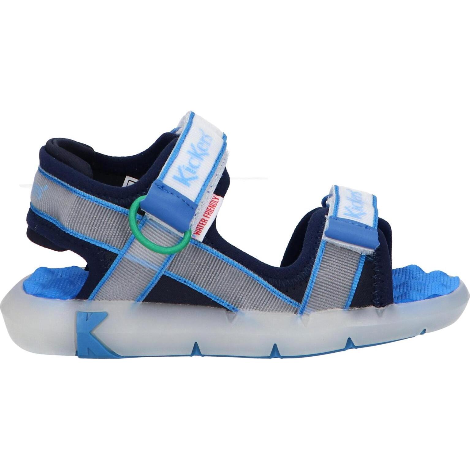 KICKERS 960740-30 KICKJUNE 53 BLEU MARINE sandals for boys, breathable summer footwear with cushioned insole, non-slip sole, and flexible design, perfect for outdoor adventures and active kids.