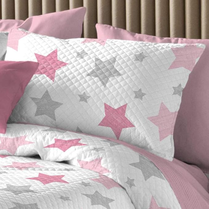 Colcha Bouti Reversible EDI de Antilo Textil con Estampado de Estrellas, 120 Gramos, Alegre y Moderna