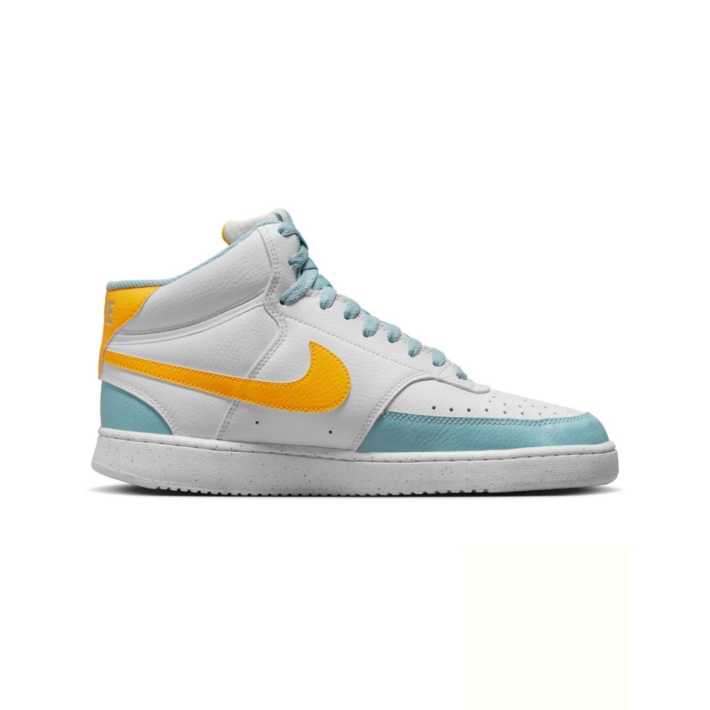 Zapatillas nike court vision mid blanco naranja de hombre.