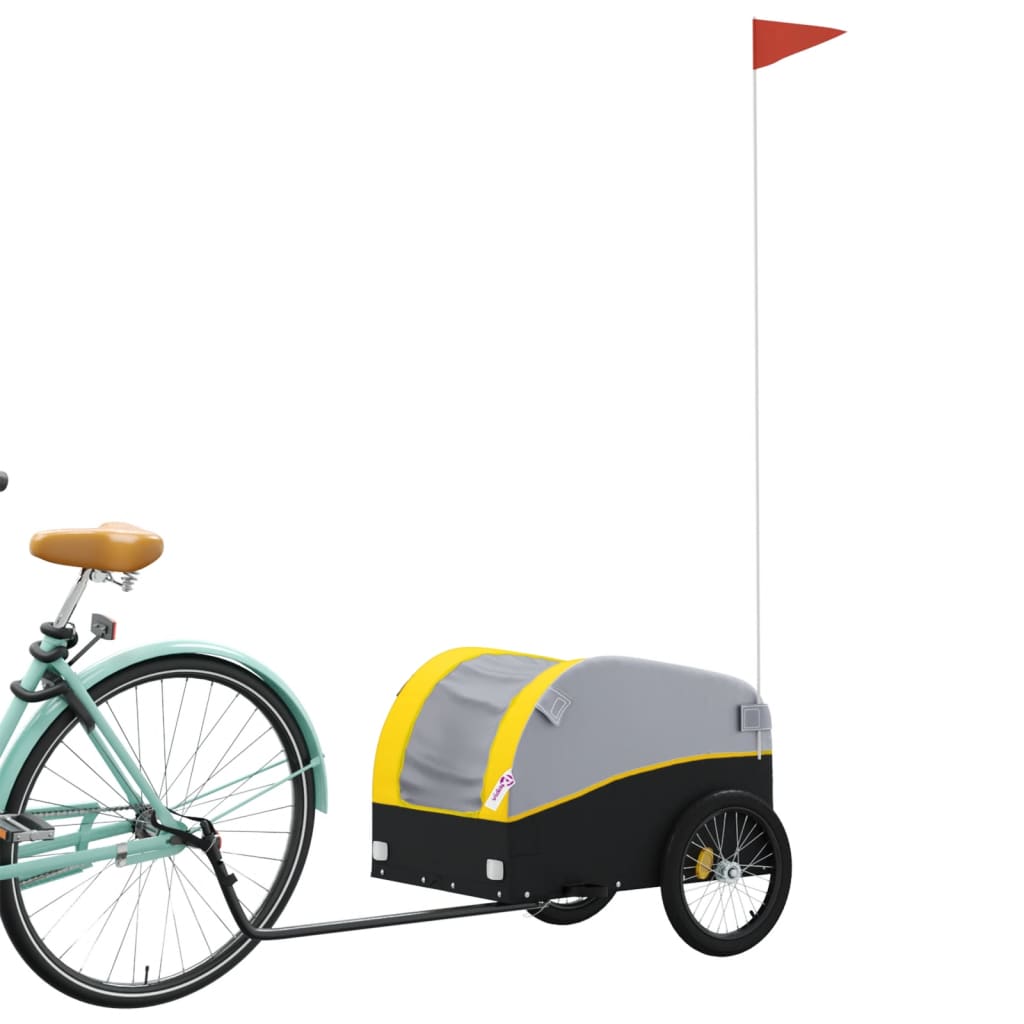 vidaXL Remolque para Bicicleta de Carga Carrito para Bici Hierro 30 kg Color Verde, Negro, Amarillo y mas