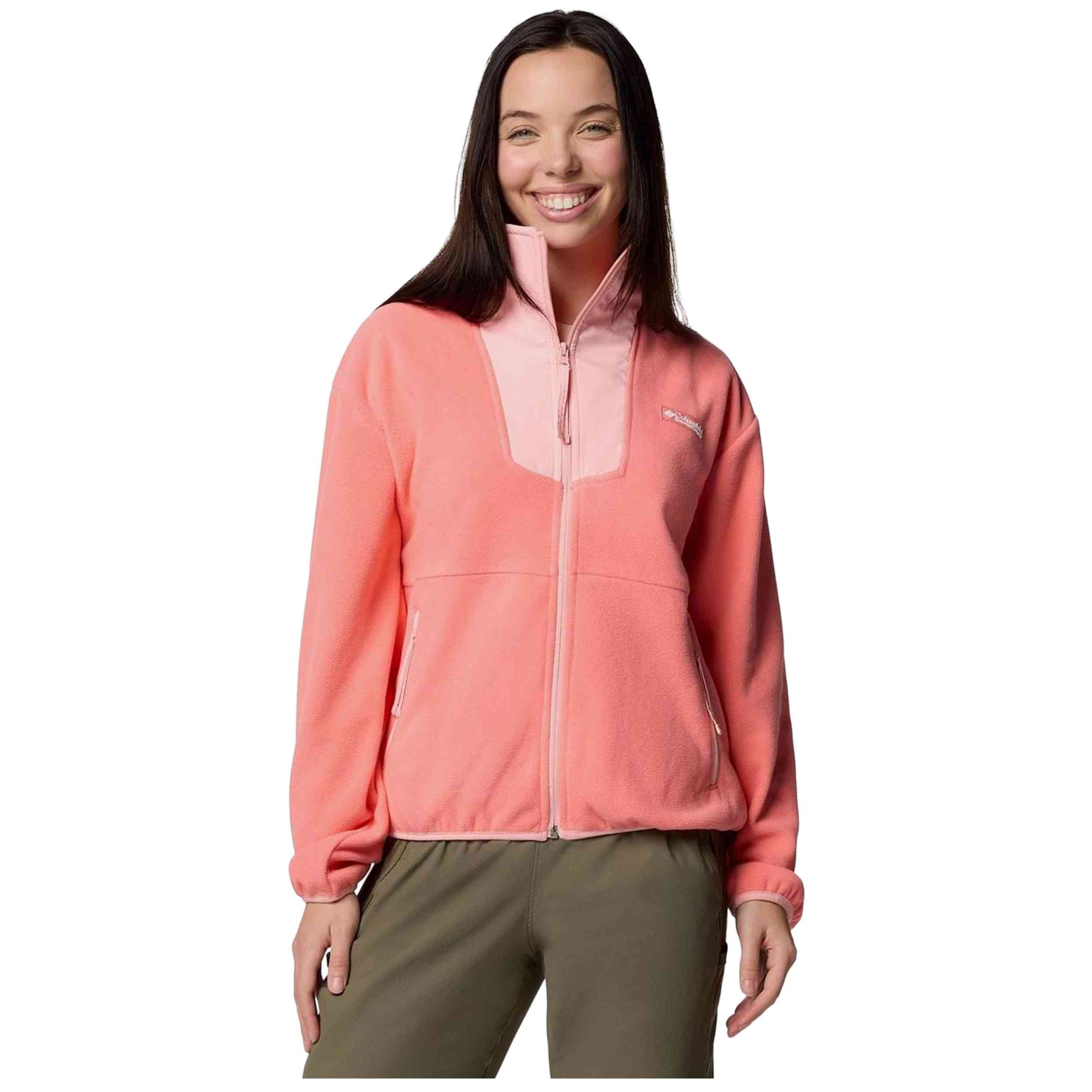 Chaqueta Columbia modelo Forro polar Columbia Sequoia Grove Full Zip Fleece rosa mujer para hombre y mujer en color Rosa