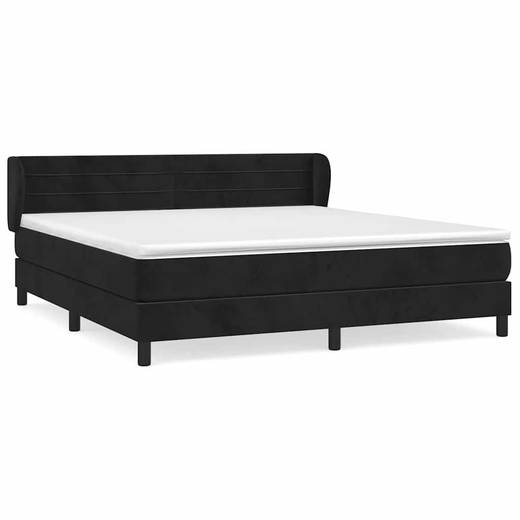 vidaXL Cama box spring con colchón terciopelo  160x200 cm Multicolor