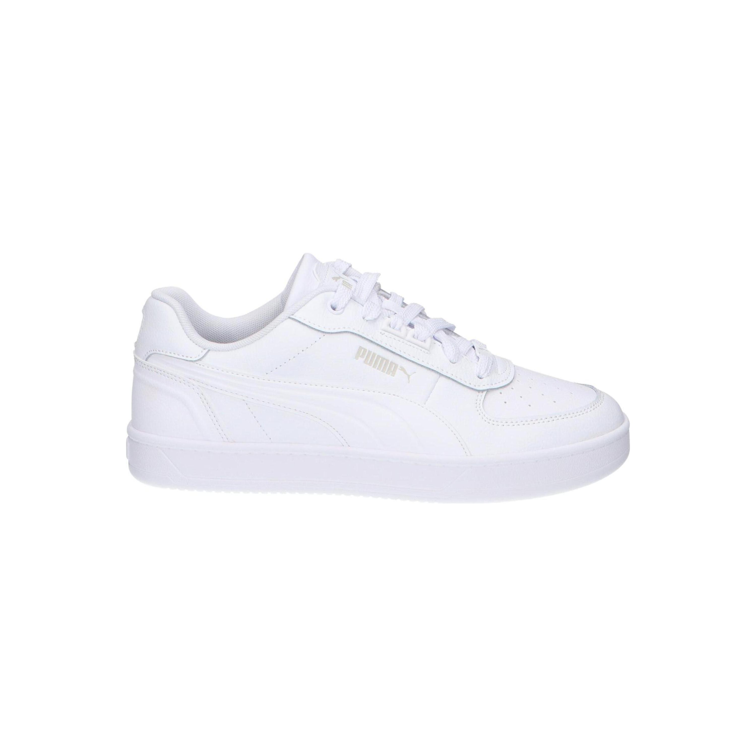 Puma Men's Casual Sneakers in White, Leather Upper, Textile Lining, Rubber Sole, Lace-up Closure for Comfortable Everyday Walking and Sports Activities, Lightweight and Breathable Men's Sneakers.