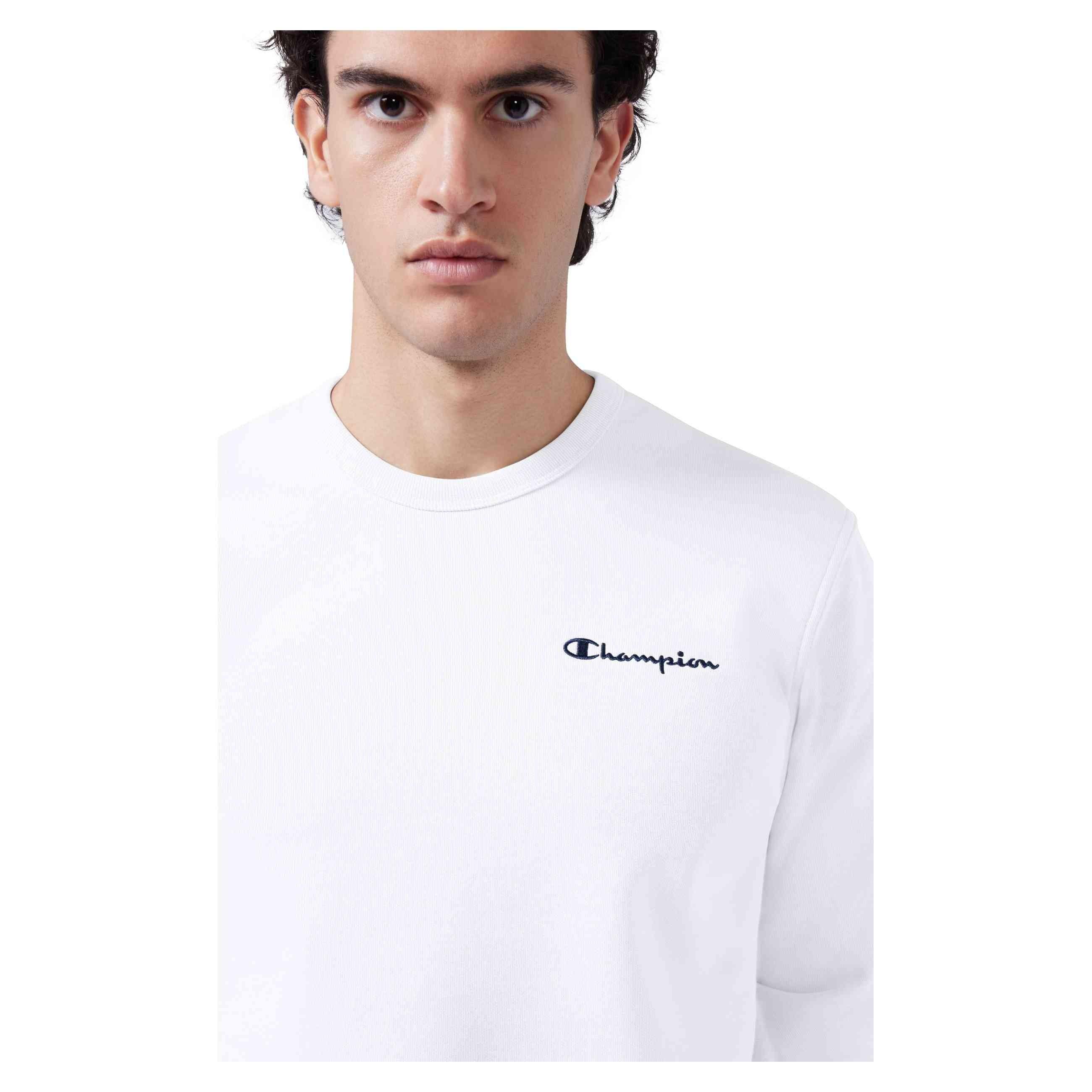 SUDADERA CHAMPION BLANCA SMALL EMBROIDERED LOGO CREWNECK