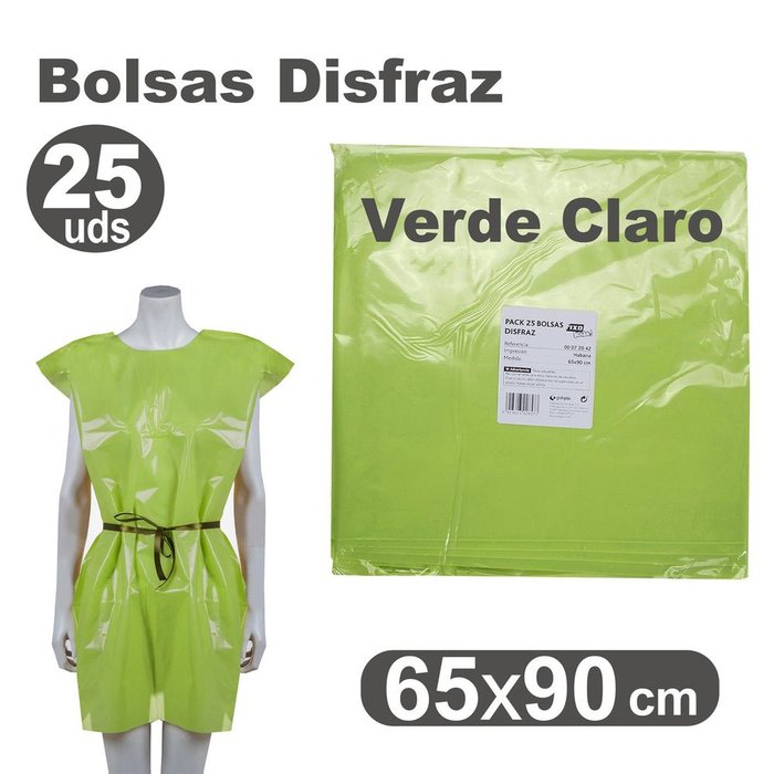 GRAFOPLAS BOLSA DISFRAZ 65X90 25 UNID VERDE CLARO VARIOS PAPELERIA