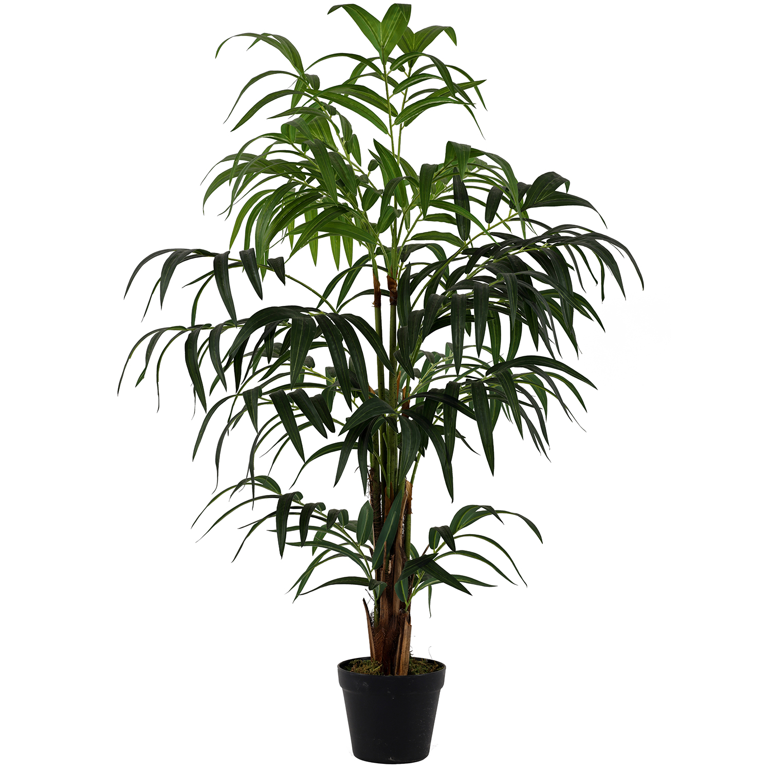 Planta artificial bambú 120 cm 9 troncos 3 ramas, material acrílico, melamina, plástico, color verde Fijalo