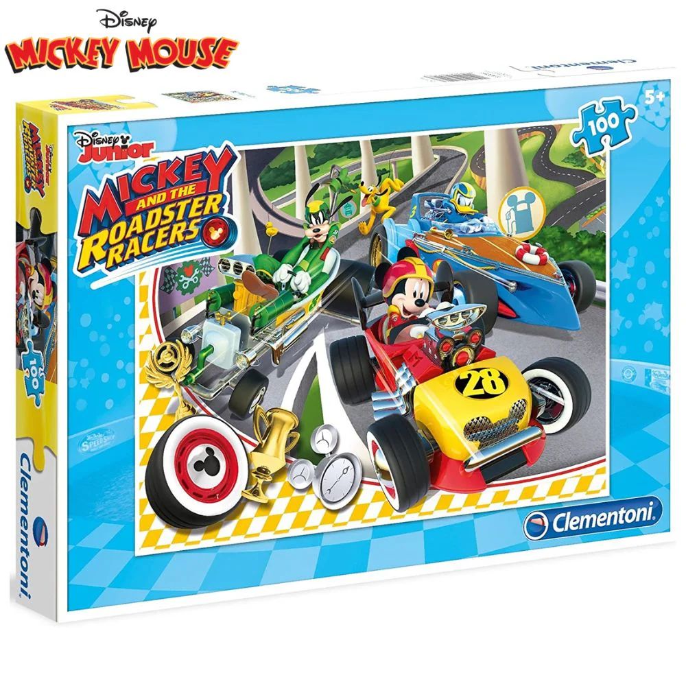 Puzzle 100 piezas Mickey Mouse y los Súper Pilotos Disney CLEMENTONI