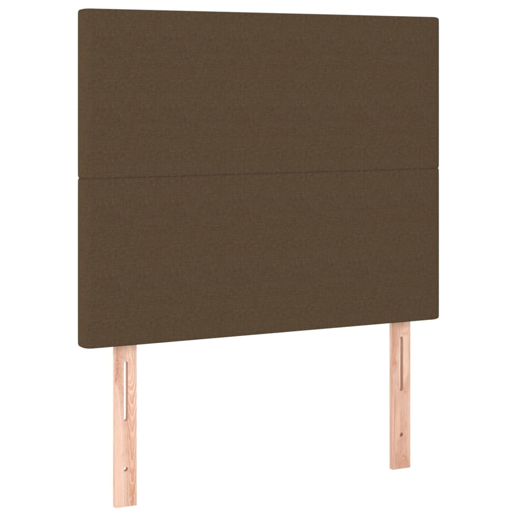 vidaXL Cabecero con luces LED tela marrón oscuro 90x5x118/128 cm