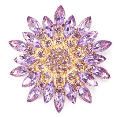 Broche floral para mujer, broche de moda, engastado con cristales brillantes, broche único, adecuado para bodas, fiestas, trajes, vestidos y otras ocasiones, accesorio de joyería