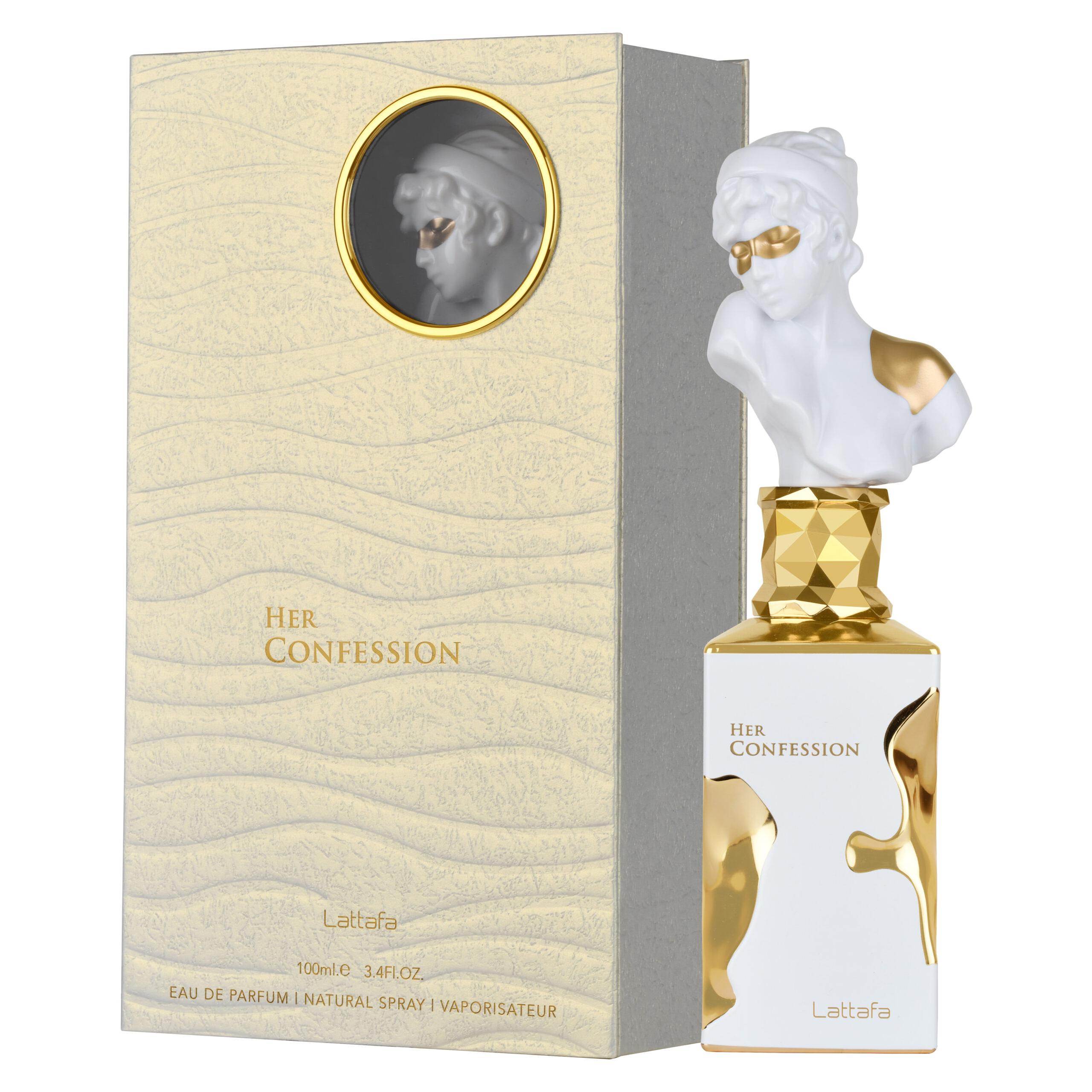 Perfume Lattafa Her Confession Eau de Parfum 100 ml - Fragancia Femenina y Sofisticada de Aroma Floral y Amaderado, Duración Prolongada