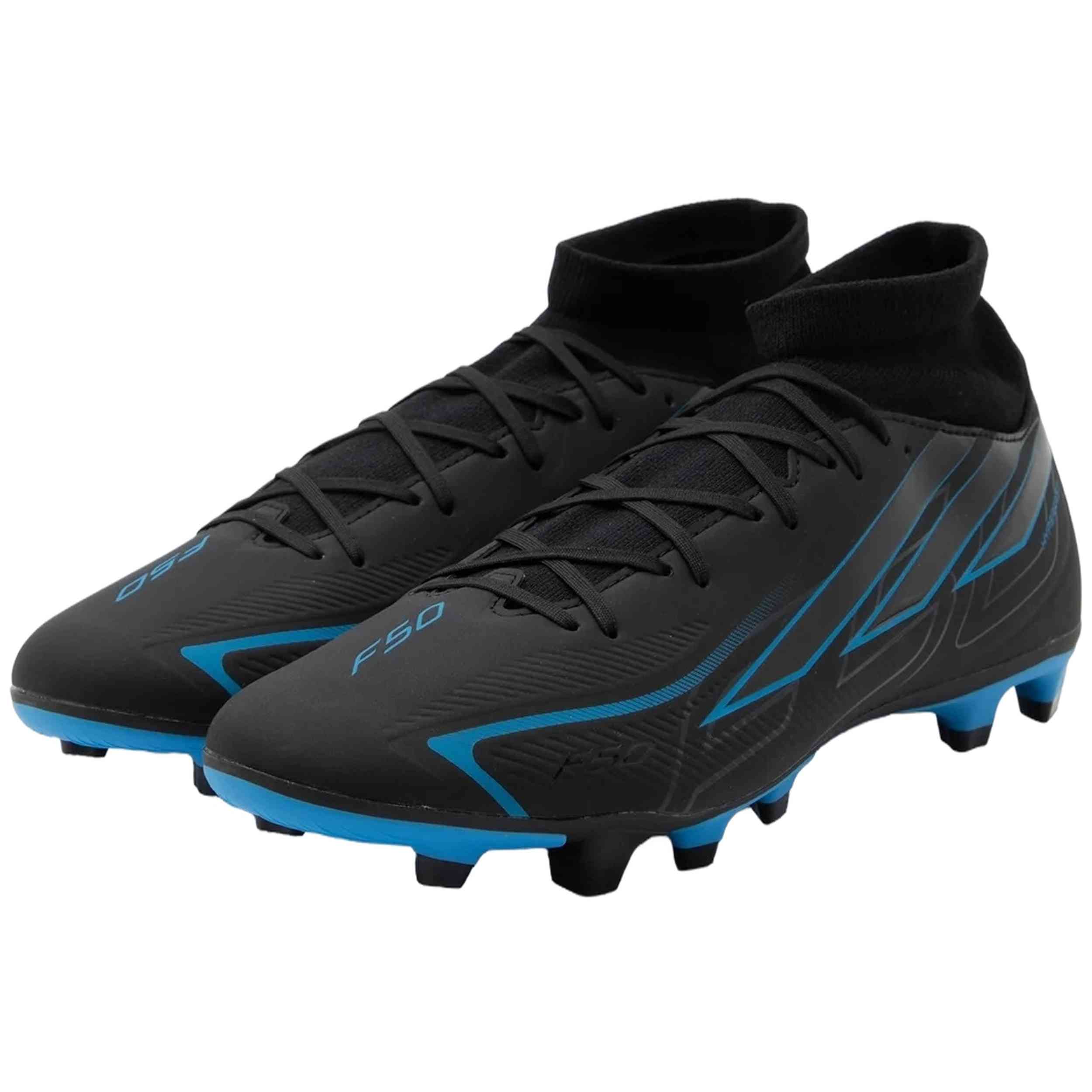 Botas De Futbol Adidas modelo F50 Hyperfast Club Mid FG/MG "CBLACK/CBLACK/LURABL" para hombre y mujer en color Negro