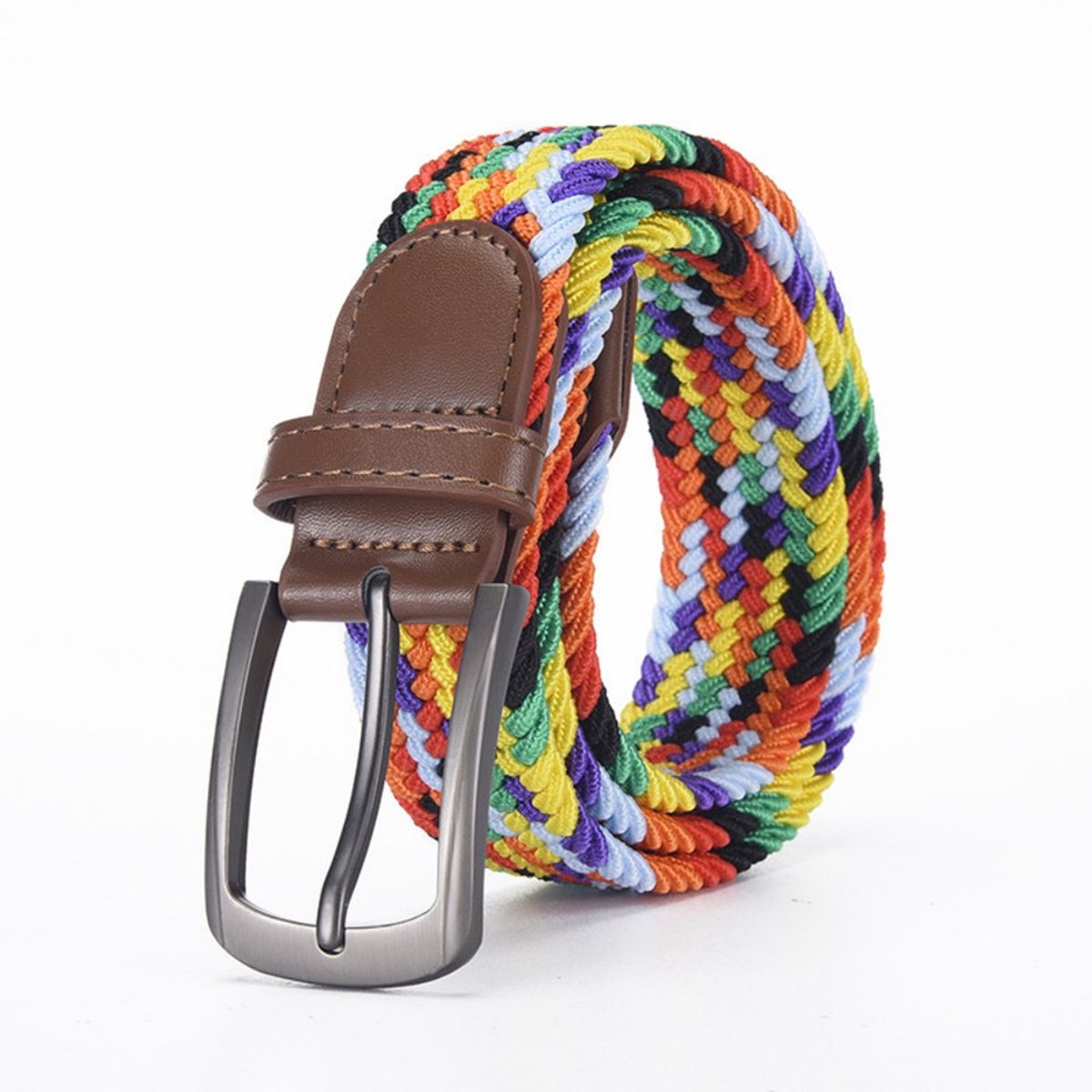 Om Home Cinturón - 115*3,3 cm - Adecuado para una circunferencia de cintura de 63-85 cm - Cinturón de mujer - Cinturón elástico trenzado - Cinturón de cintura - Cinturón con hebilla - Cinturón de hombre - Cinturón elástico para la cintura - Cinturón - Cin