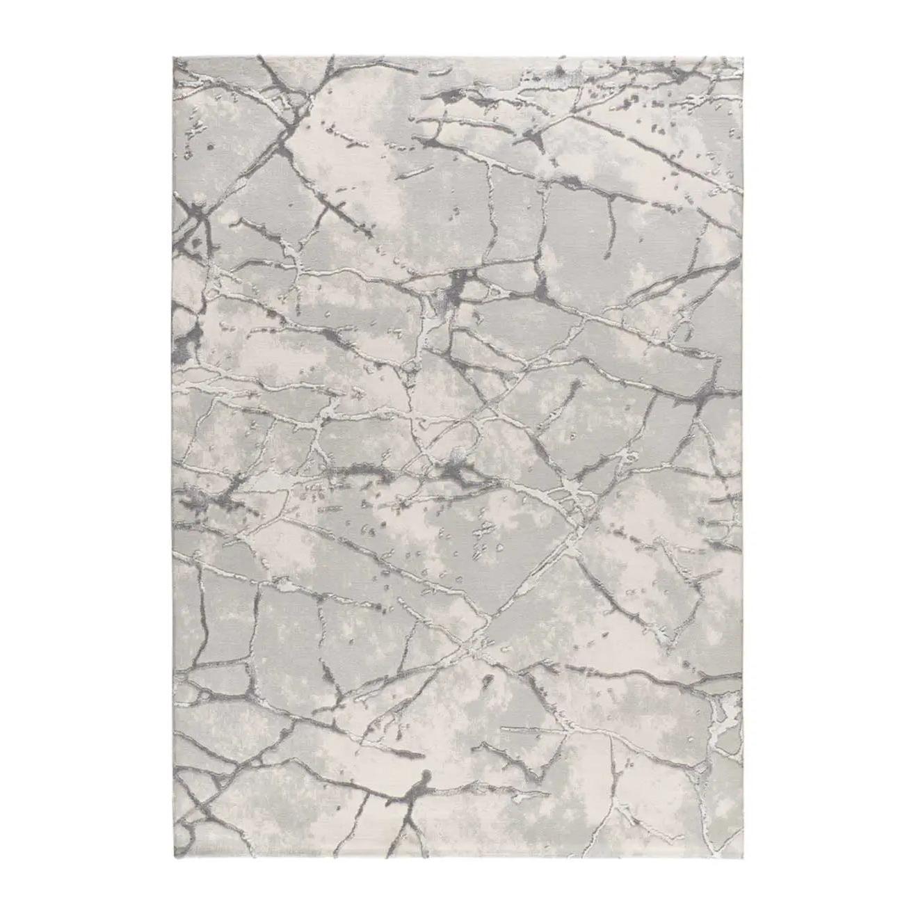 ATTICGO Alfombra interior efecto marmol con relieve en gris - ORIS 35 | 77x150, 115x170, 154x230, 192x290 cm