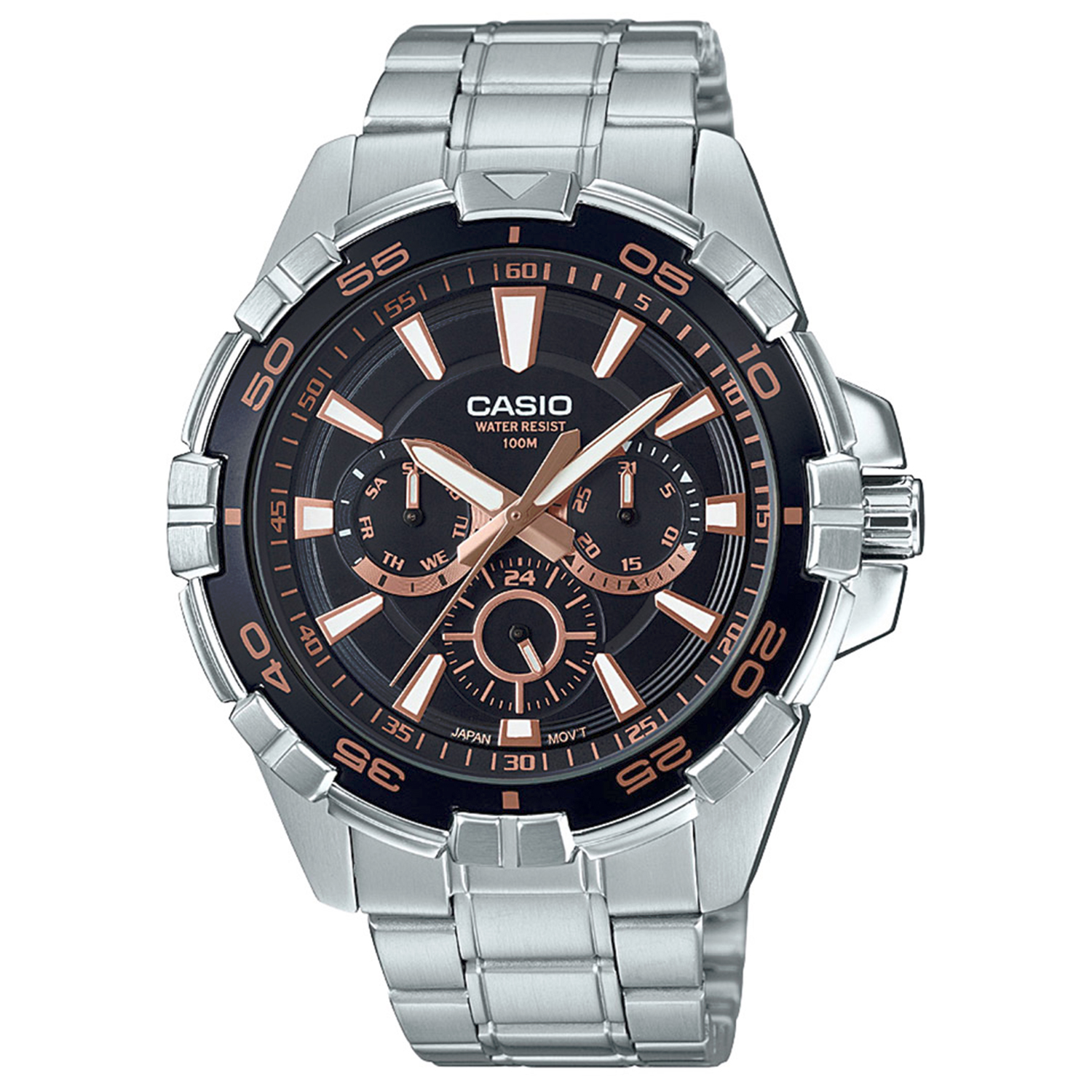 Casio Mtd-1069d-1a3vdf Enticer Reloj Para Para Hombre Color Plateado