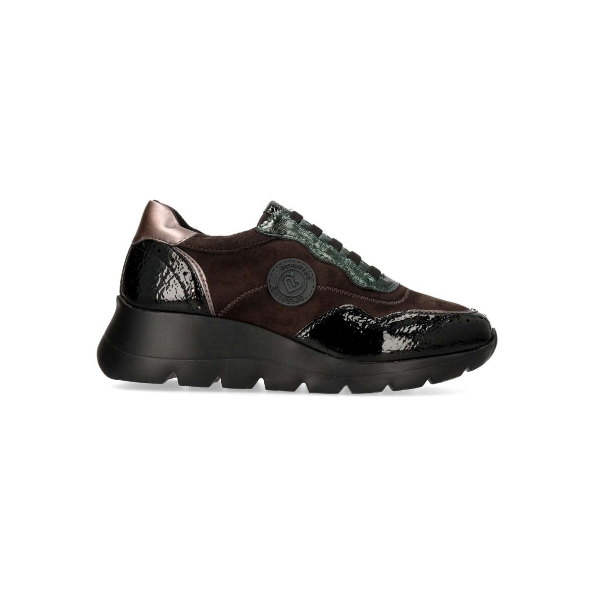 Amarpies - Zapatillas casuales para mujer con cordón elástico, suela de goma y plantilla Memory Sponge acolchada extraíble, cuña de 4 cm