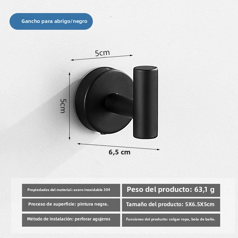 TK Rack De Toallas De Acero Inoxidable 304 Soporte Pesado Para Baño Gancho Adhesivo Riel De Toalla Porta Papelera Gancho De Bata Montaje En Pared