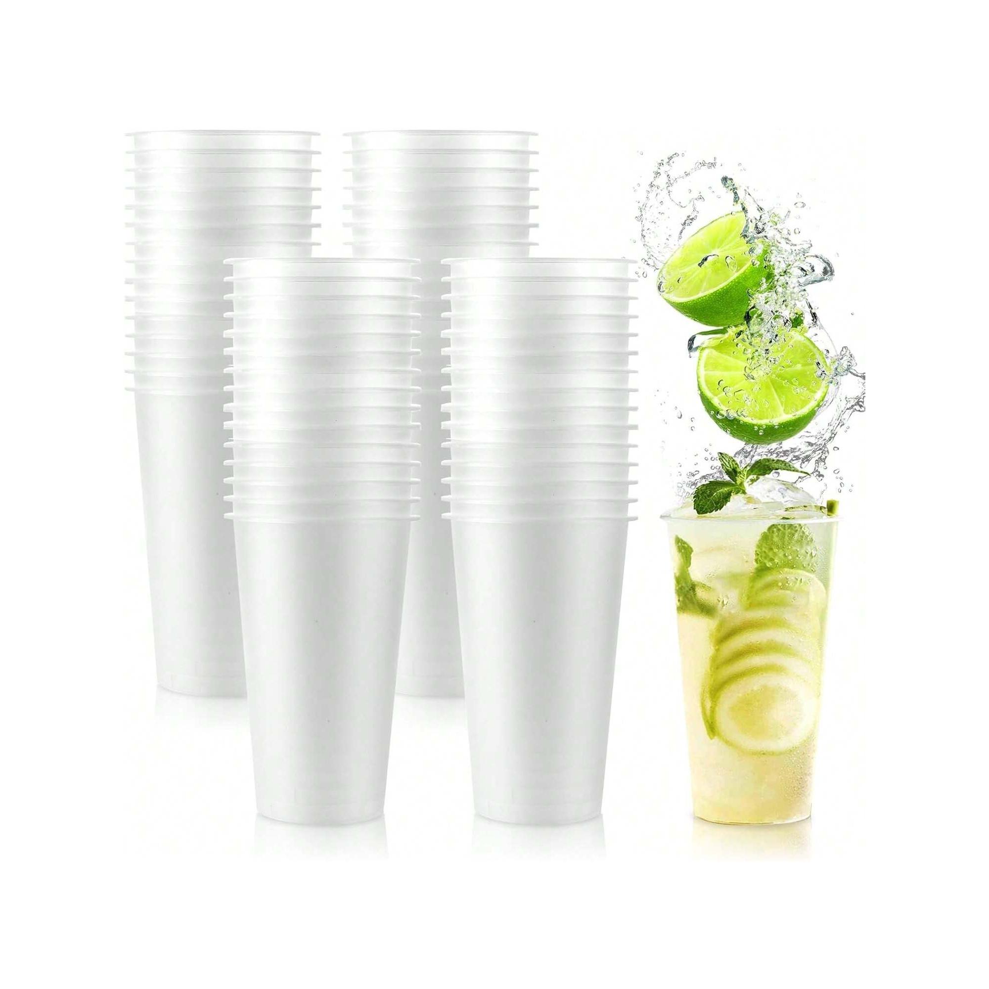 Vasos de Plastico DURO Polipropileno REUTILIZABLES Cocktail de 470 ML - Blanco mate Plástico DURO Polipropileno Irrompible, MUY FUERTE Y RESISTENTE Apto frio/calor - Ecológicos - Libre de BPA PACK 25U,50U,100U para elegir Perfecto Para Fiestas, Eventos, C
