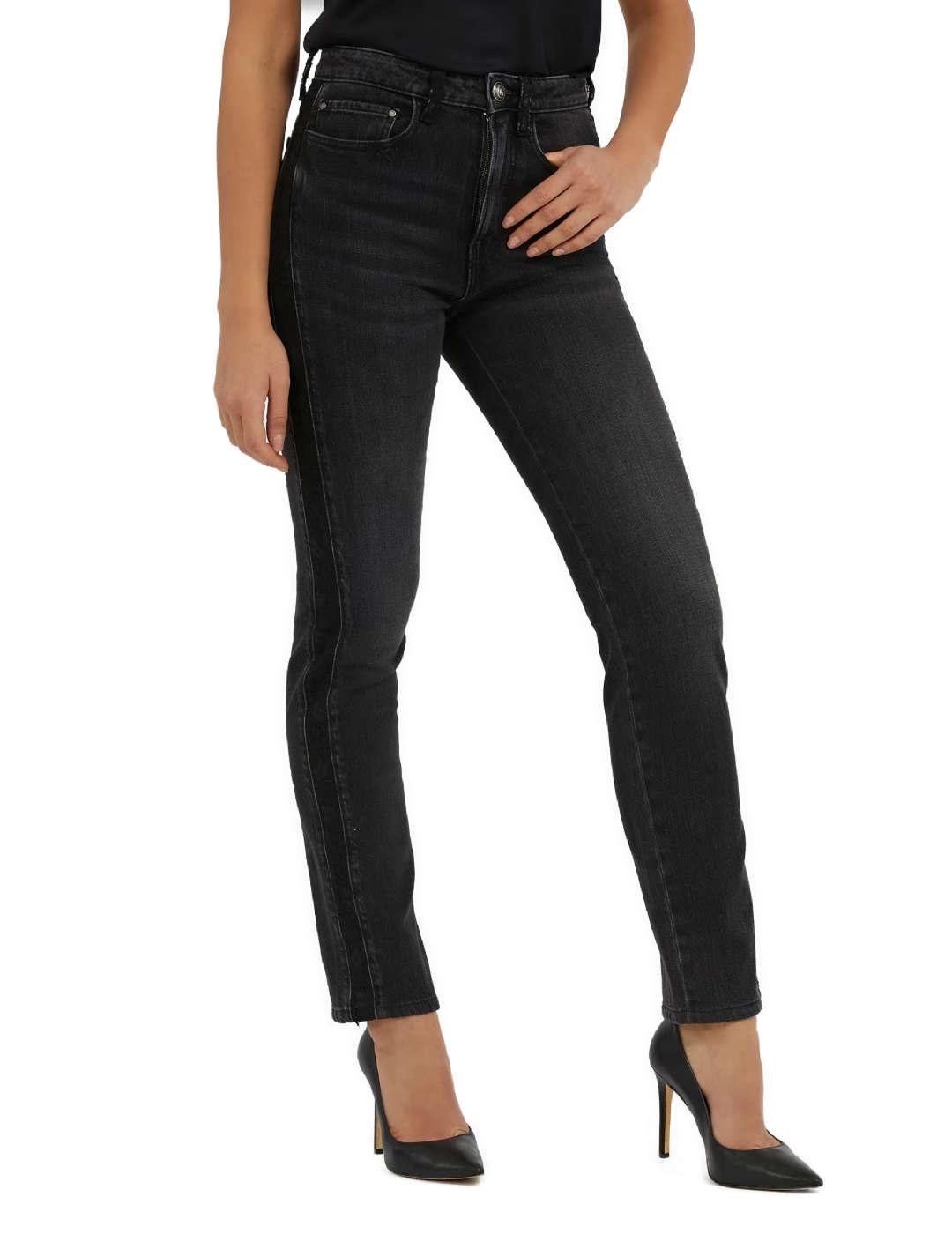 Pantalón vaquero Guess Girly gris desgastado slim para mujer