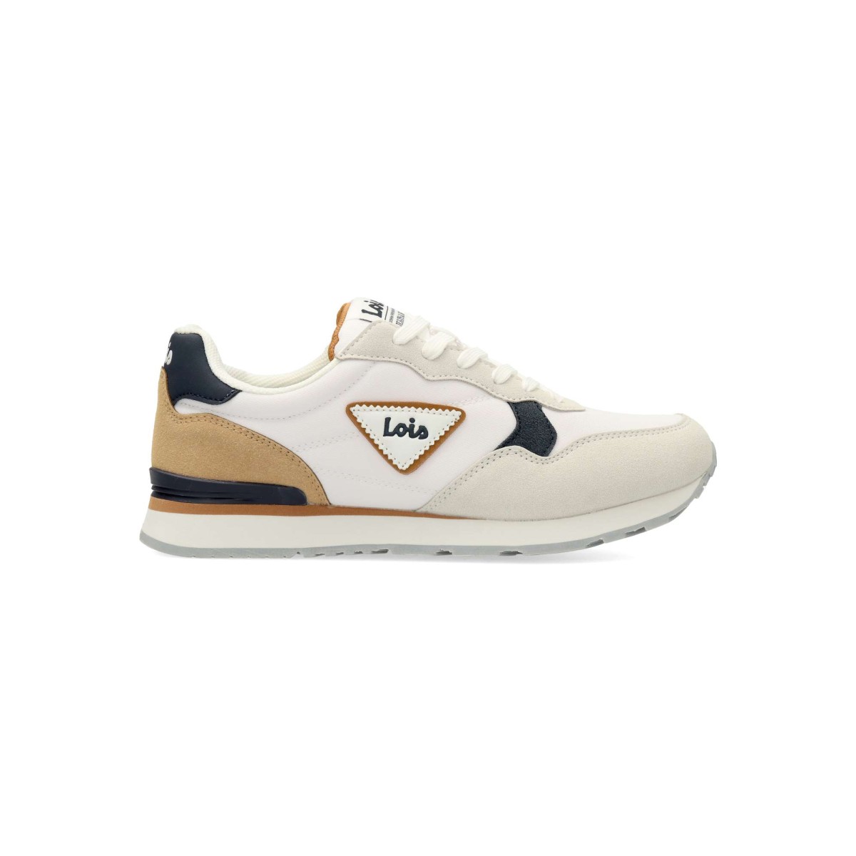 LOIS - Zapatillas deportivas hombre Sneakers casual de piel sintética y textil con mediasuela EVA y suela antideslizante color blanco