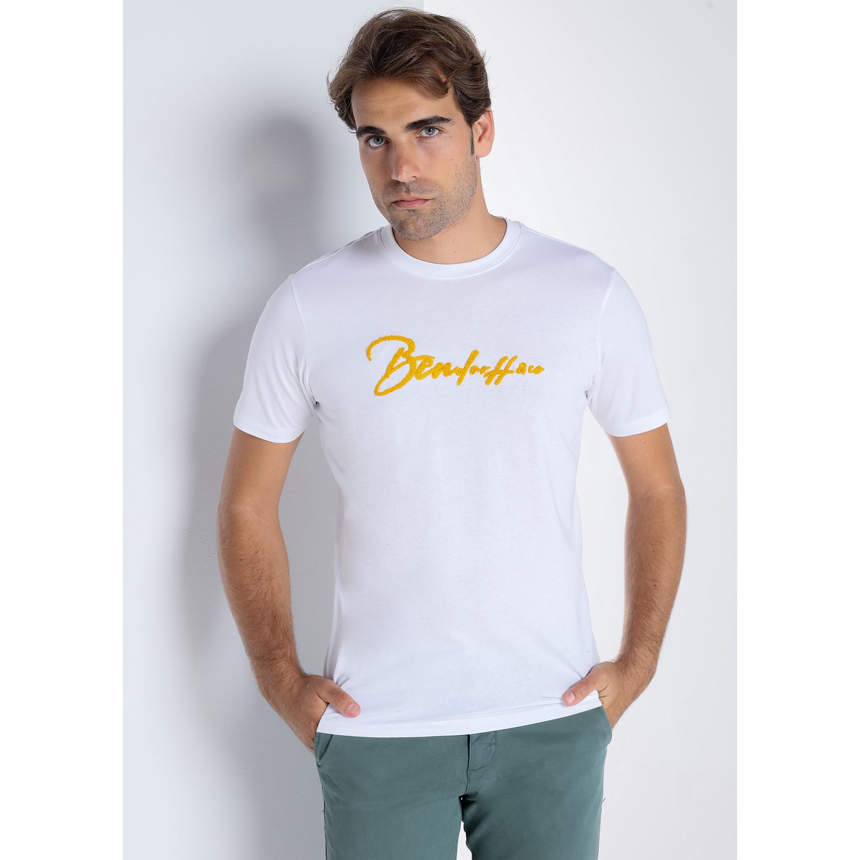 Camiseta de manga corta basica chenille Blanco