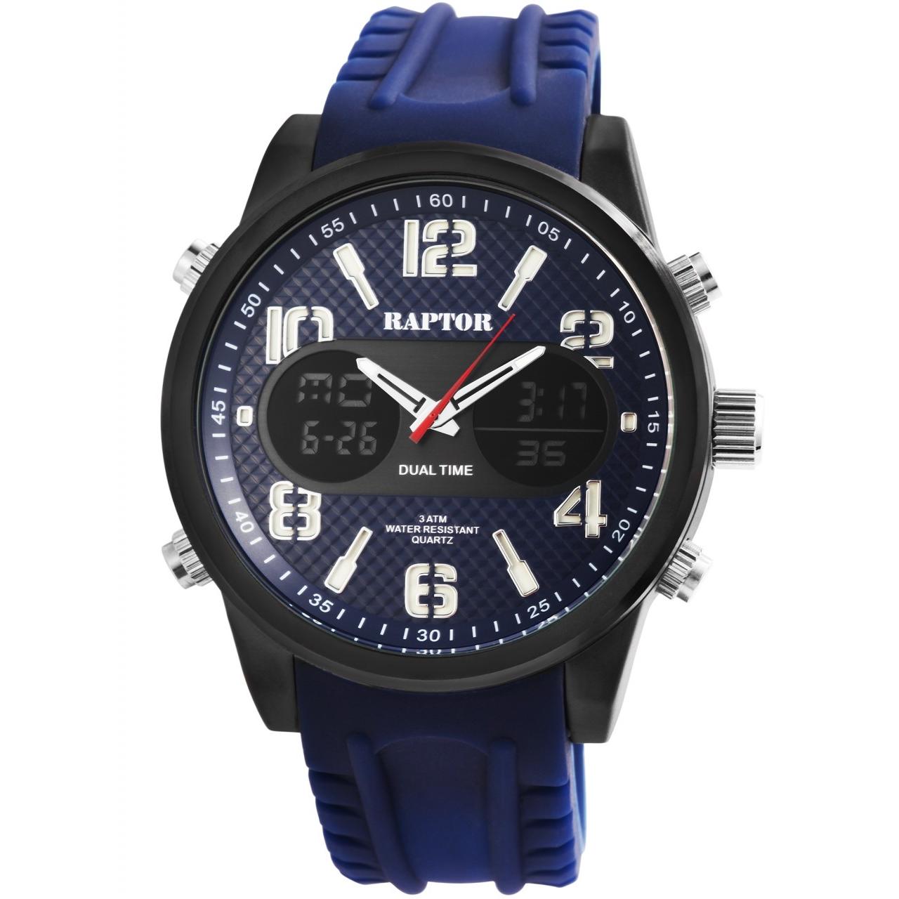 Reloj Raptor®Hombre Cosar Azul com Bracelete em Silicone