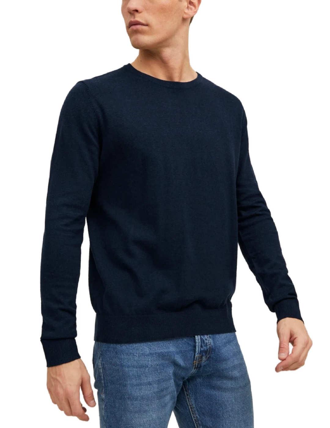 Jack & Jones Jersey Jack&Jones Emil Azul Marino para Hombre - Tejido Fino