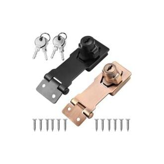 CA Cerradura de puerta con llave (2 unidades), candado con pestillo y pestillos para puertas, muebles, armarios, cajones y alacenas.