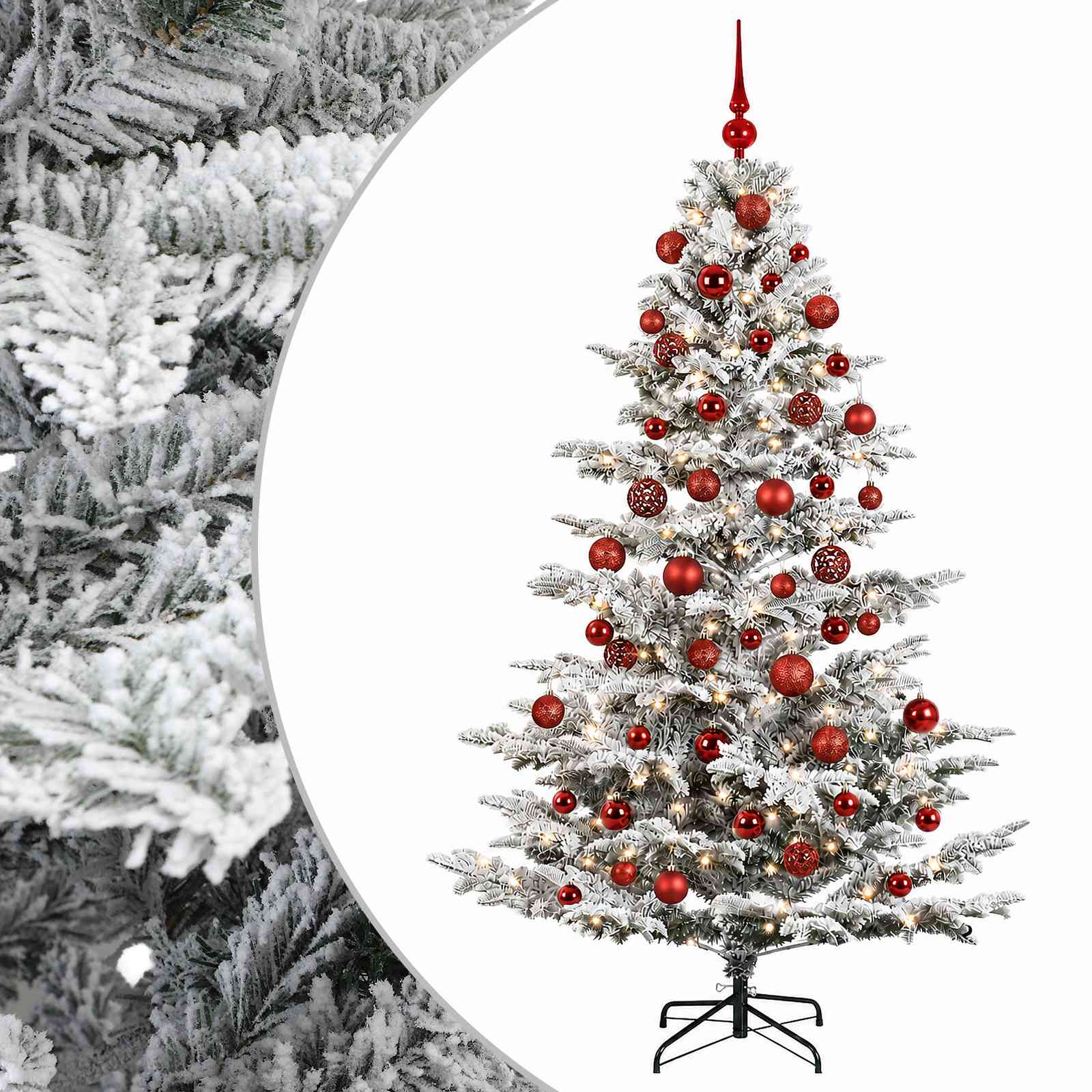 vidaXL Árbol de Navidad artificial con bolas 240 cm 300 LED