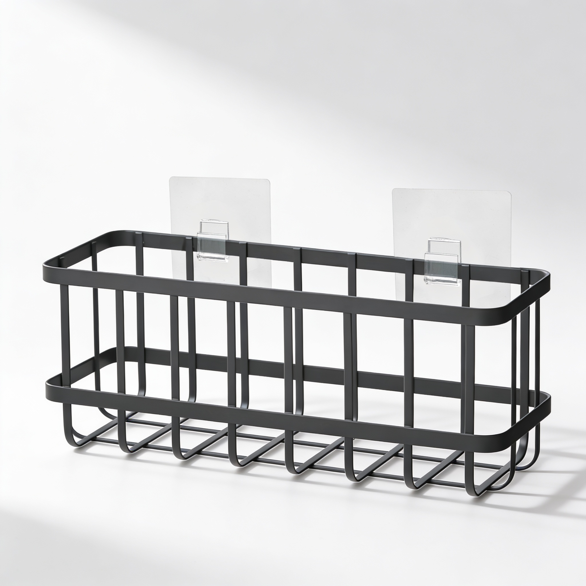 SODANY Estantería Multiusos sin Taladrar para Baño y Cocina, Cesta Negra de Acero Resistente al Agua, Soporta Hasta 5kg