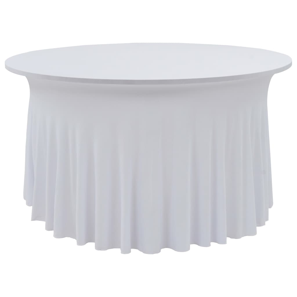 vidaXL 2x Fundas Elásticas para Mesa con Falda de 180x74cms Decoración Color Blanco, Crema, y mas