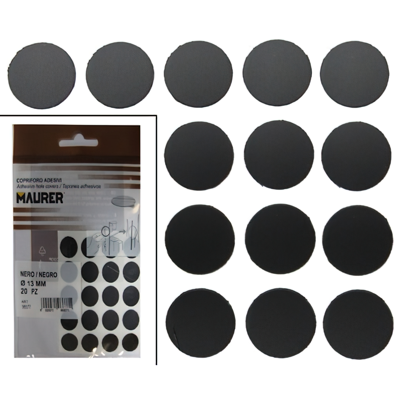 SANCO STORE - MAURER Tapatornillos Adhesivos Negro (Blister 20 unidades)