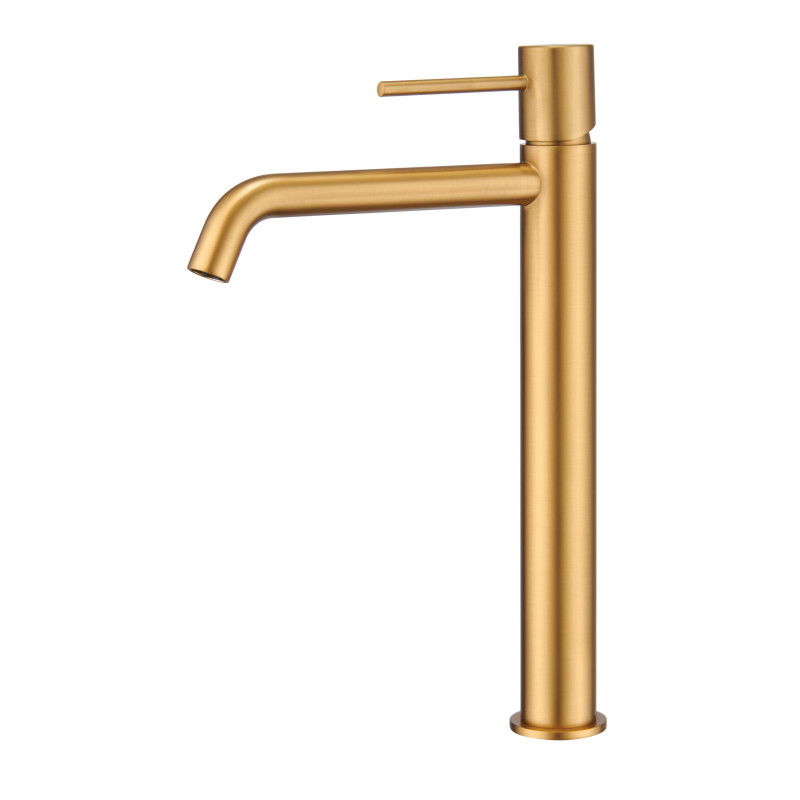 Imex Monza BDM039-3OC grifo monomando de lavabo en latón con acabado oro cepillado