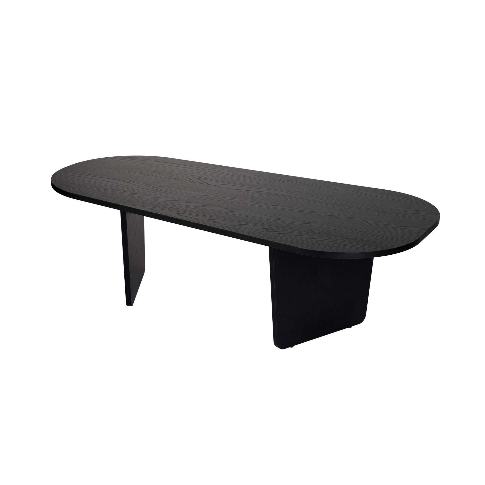 Habitat y Jardin - Mesa de centro de madera <<Ovalis>> - 130 x 65 x 40 cm - Madera negra