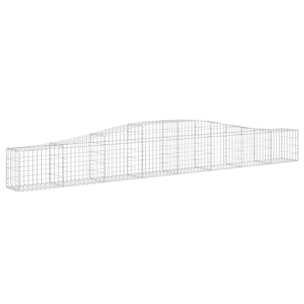 vidaXL Cestas de gaviones 9 uds forma de arco hierro 400x30x40/60 cm