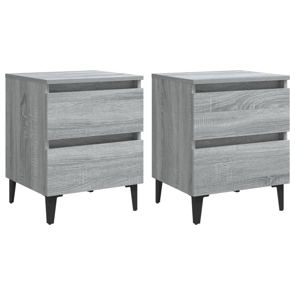Vidaxl Mesitas de Noche 2 Unidades Contrachapada 40x35x50 Cm Blanco