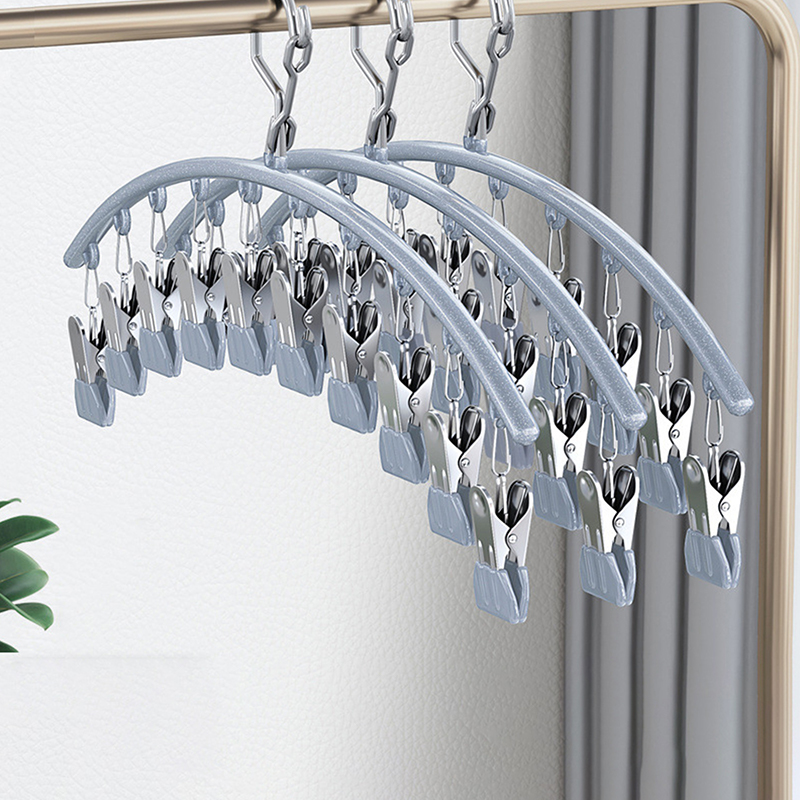 TK Rack De Secado De Ropa De Acero Inoxidable Con 10 Clips Soporte Para Calzoncillos Calcetines Impermeable Para Baño Y Balcones