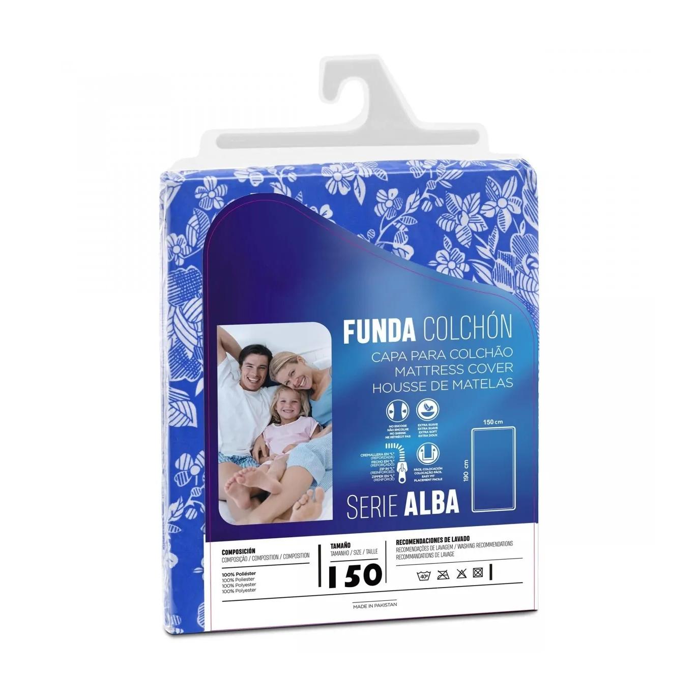 Funda de Colchón Ajustable Serie Alba – Protector de Colchón Transpirable y Suave, Capa Completa con Cremallera, 100% Poliéster, Fácil Lavado – Disponible en 80, 90, 105, 135, 150 y 180 cm