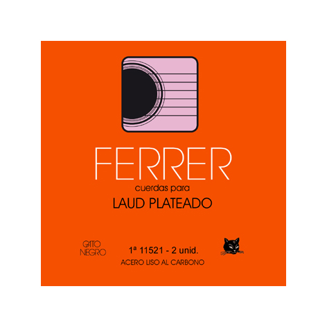 Juego de cuerdas para Laúd Ferrer by Gato Negro Acero plateado 6 cuerdas dobles. Fabricadas artesanalmente en España desde 1868.